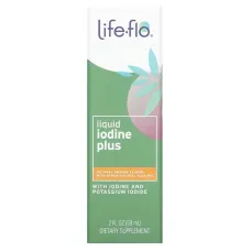Йод (Liquid Iodine Plus), Life Flo Health, с йодидом калия, 150 мкг 59 мл со вкусом апельсина