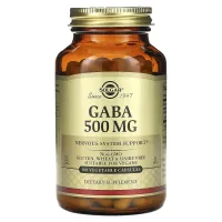 ГАМК, Гамма-аміномасляна кислота, GABA, Solgar, 500 мг, 100 капсул