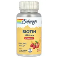 Біотин (Biotin) 5000 мкг зі смаком персика, полуниці та банана 60 льодяників