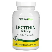 Лецитин соевый (Lecithin), Natures Plus, 1200 мг 90 капсул