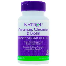 Корица Хром и Биотин для снижения сахара в крови (Cinnamon Chromium and Biotin Blood Sugar Health) 60 таблеток