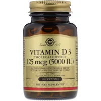 Витамин D3 (Vitamin D3) Solgar, 5000 МЕ 100 капсул