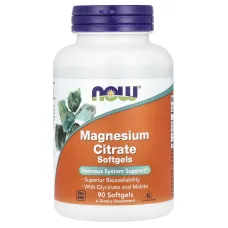 Магній цитрат, Magnesium Citrate, Now Foods, 90 гелевих капсул