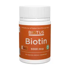 Биотин (Biotin) 5000 мкг 30 капсул