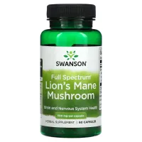 Їжовик гребінчастий (Lion's Mane Mushroom), Swanson, 500 мг 60 капсул