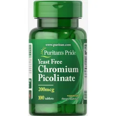 Хром піколінат без дріжджів (Chromium picolinate) 200 мкг 100 таблеток