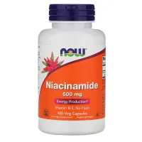 Ниацинамид (Niacinamide), NOW Foods, 500 мг 100 капсул