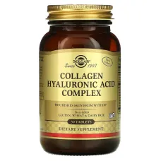 Колаген та Гіалуронова кислота (Collagen Hyaluronic Acid Complex), Solgar, 30 таблеток