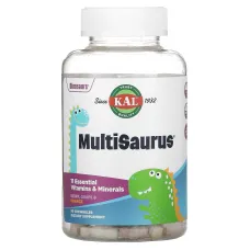 Мультивитамины и минералы для детей (MultiSaurus Vitamins and Minerals Dinosaurs) 90 жевательных конфет со вкусом ягод, апельсина и винограда 