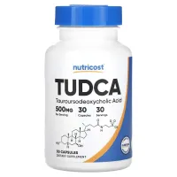 Тудка, TUDCA, (Тауросодезоксихолевая кислота ), Nutricost, 500 мг, 30 капсул