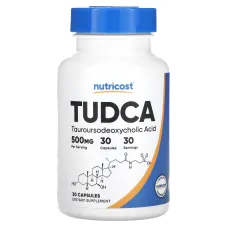 Тудка, TUDCA, (Тауросодезоксихолевая кислота ), Nutricost, 500 мг, 30 капсул