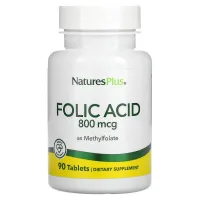 Метилфолат, Folic Acid, Nature's Plus, 800 мкг, 90 таблеток