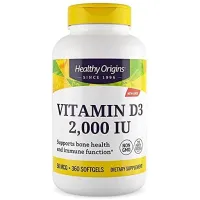 Витамин D3 (Vitamin D3), Healthy Origins, 2000 МЕ 360 капсул