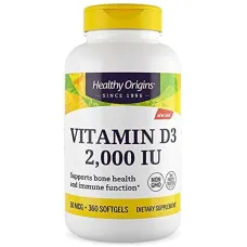 Вітамін D3 (Vitamin D3), Healthy Origins, 2000 МО 360 капсул
