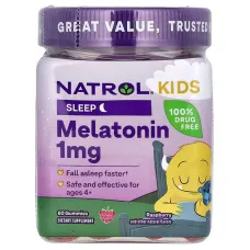 Мелатонин детский жевательный (Melatonin Kids) 1 мг 90 жевательных конфет со вкусом ягод