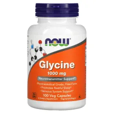 Глицин (Glycine), NOW Foods, 1000 мг 100 капсул