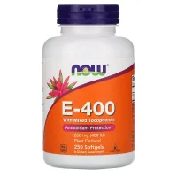 Вітамін E-400 зі змішаними токоферолами, Now Foods, 400 МО, 250 капсул