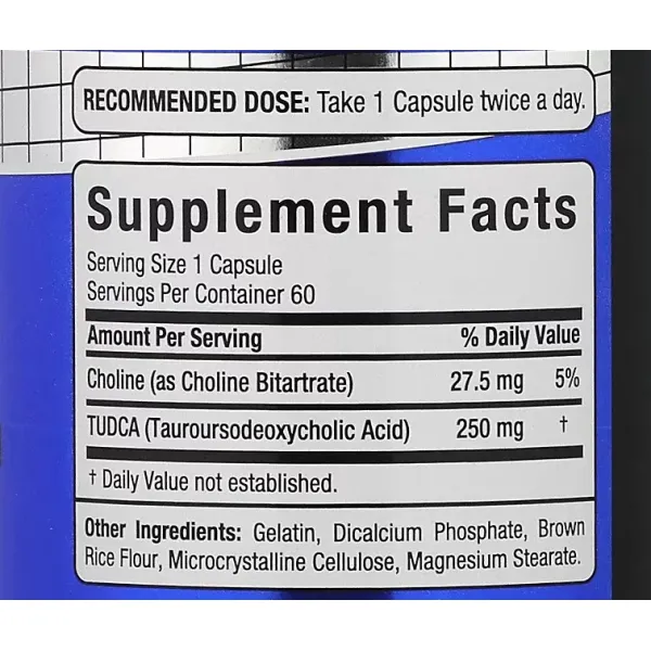 Тудка, TUDCA, (Тауросодезоксихолевая кислота ), Nutricost, 250 мг 60 капсул