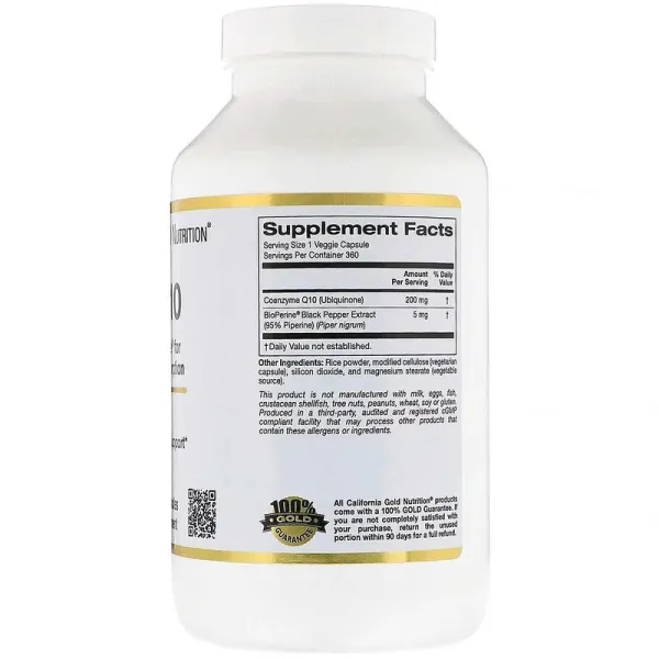 Коензим CoQ10 з Біоперіном (CoQ10 USP with Bioperine) 360 капсул