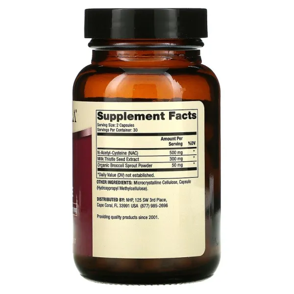N-ацетил-L-цистеїн з розторопшою (NAC with Milk Thistle) 500 мг 60 капсул