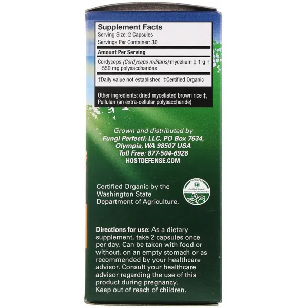Энергетическая поддержка с кордицепсом (Cordyceps Energy Support) 1000 мг 60 капсул