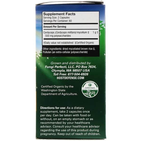 Энергетическая поддержка с кордицепсом (Cordyceps Energy Support) 1000 мг 60 капсул