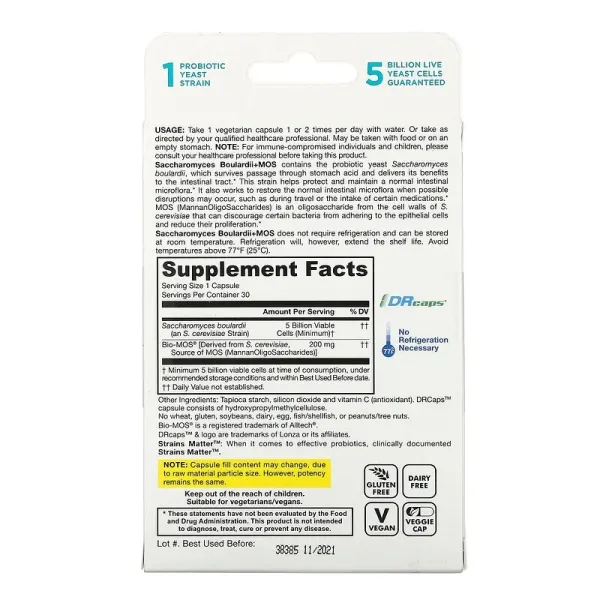 Пробіотик (Saccharomyces Boulardii + MOS) 5 млрд КУО 30 капсул