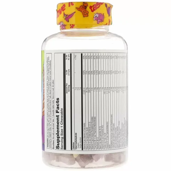 Мультивітаміни та мінерали для дітей (MultiSaurus Vitamins and Minerals Dinosaurs) 90 жувальних цукерок зі смаком ягід, апельсину та винограду