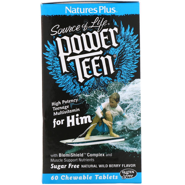 Вітаміни для хлопчиків-підлітків (Power Teen For Him) 60 жувальних таблеток зі смаком ягід без цукру