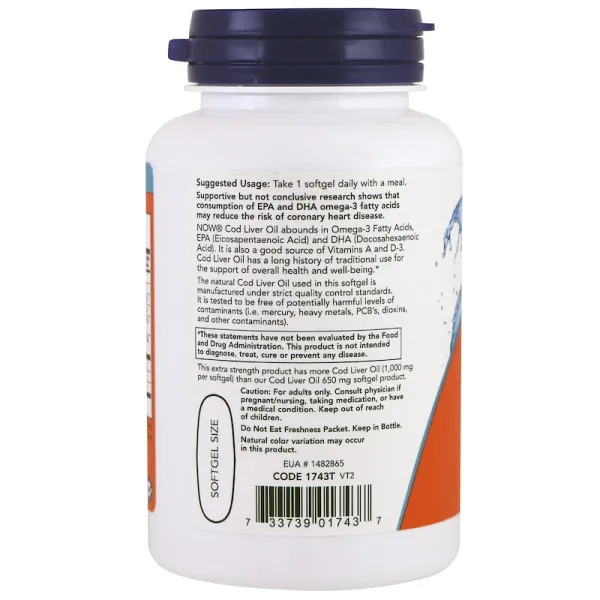 Риб'ячий жир з печінки тріски (Cod Liver Oil) 1000 мг 90 капсул