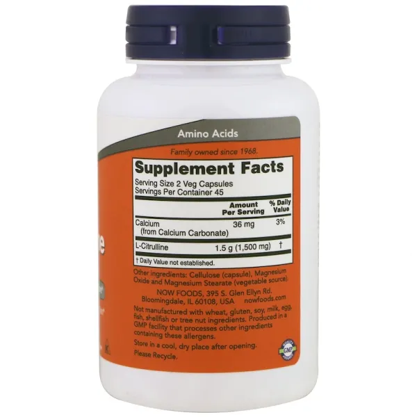 Л-Цитрулін з кальцієм (L-Citrulline) 750/36 мг 90 капсул