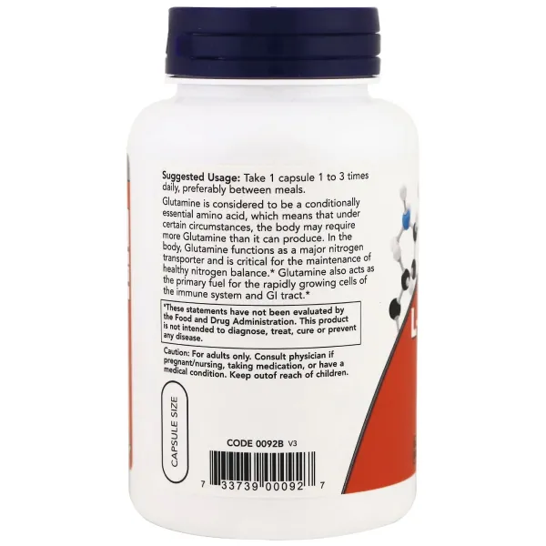 Л-Глютамін (L-Glutamine) 500 мг 120 капсул