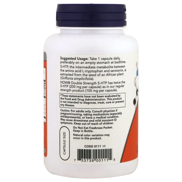 5-HTP 5-Гідрокситриптофан подвійна сила (Double strength) 200 мг 60 капсул