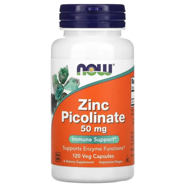 Піколінат цинку (Zinc Picolinate), Now Foods, 50 мг 60 капсул
