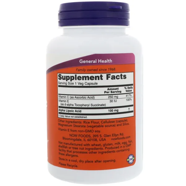 Альфа-ліпоєва кислота, Alpha Lipoic Acid 100 мг 120 капcул