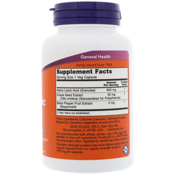 Альфа-ліпоєва кислота (Alpha-lipoic acid) 600 мг 120 капсул