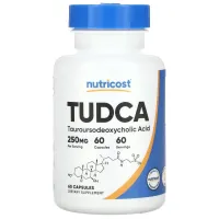 Тудка, TUDCA, (Тауросодезоксихолевая кислота ), Nutricost, 250 мг, 60 капсул