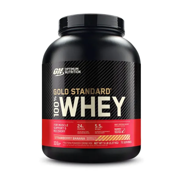 Сироватковий протеїн (100% Whey Gold Standard) 2270 г зі смаком полуниці-банан