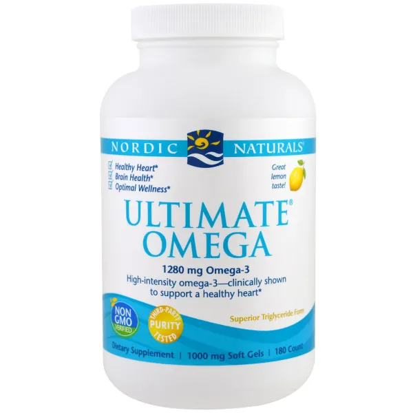 Риб'ячий жир Омега-3 (Ultimate Omega-3) 1280 мг 90 капсул зі смаком лимона