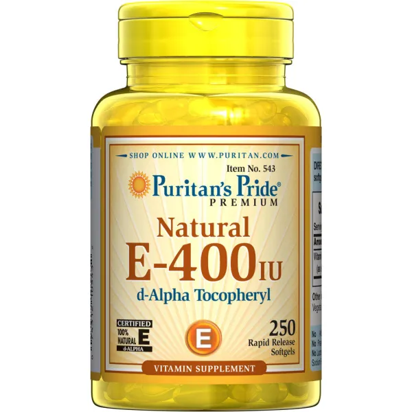 Витамин E в виде д-альфа токоферолацетат (Vitamin E) 400 МЕ 100 капсул