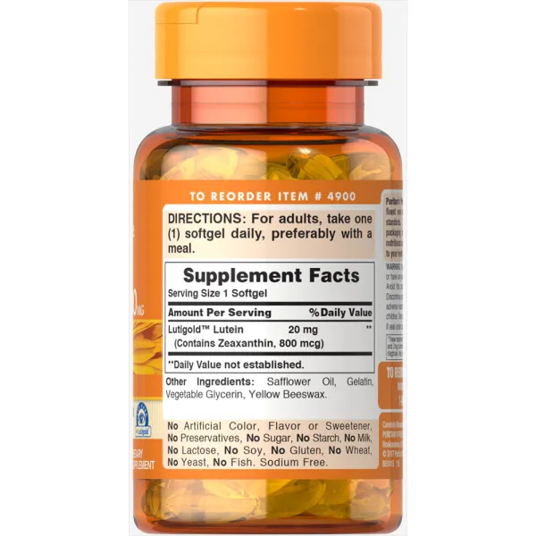 Лютеїн для зору із зеаксантином (Lutein with Zeaxanthin) 20 мг 30 капсул