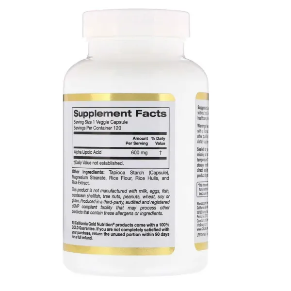 Альфа-ліпоєва кислота (Alpha Lipoic Acid) 600 мг 120 капсул