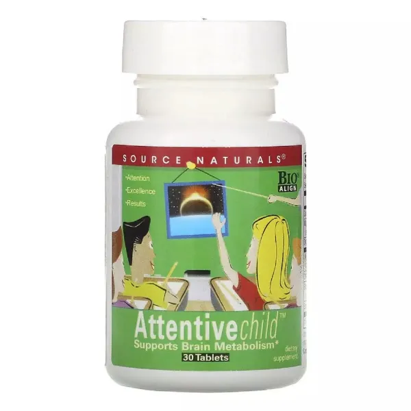 Комплекс Уважна Дитина, Attentive Child, Source Naturals, 60 таблеток