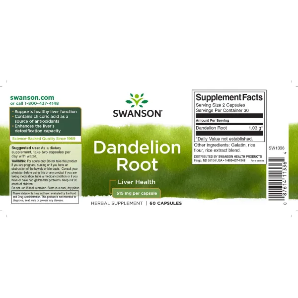 Кульбаба корінь (Dandelion Root) 515 мг 60 капсул