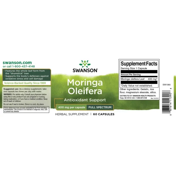 Моринга (Moringa Oleifera) 400 мг 60 капсул