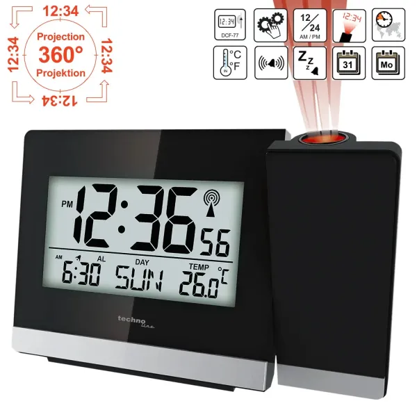 Часы проекционные Technoline WT536 Black (WT536)