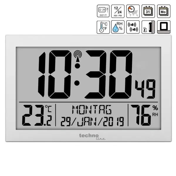Часы настенные Technoline WS8016 Silver