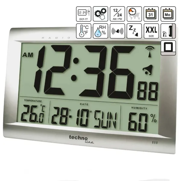 Годинник настінний Technoline WS8009 Silver