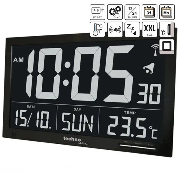 Годинник настільний Technoline WS8007 Black (WS8007)