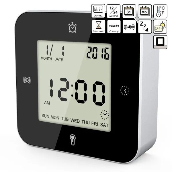 Годинник настільний Technoline WT344 Black/Silver (WT344)